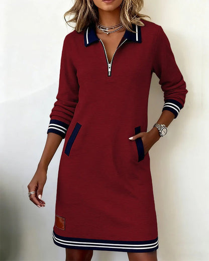 Vestido de algodón de manga larga chic