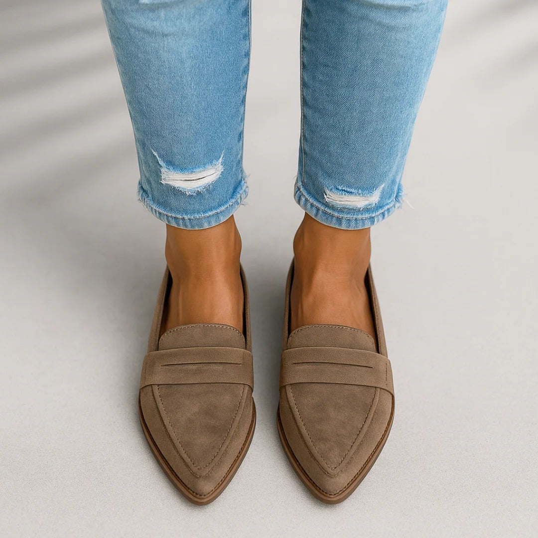 Annalise - Mocasines casuales con punta afilada para mujer