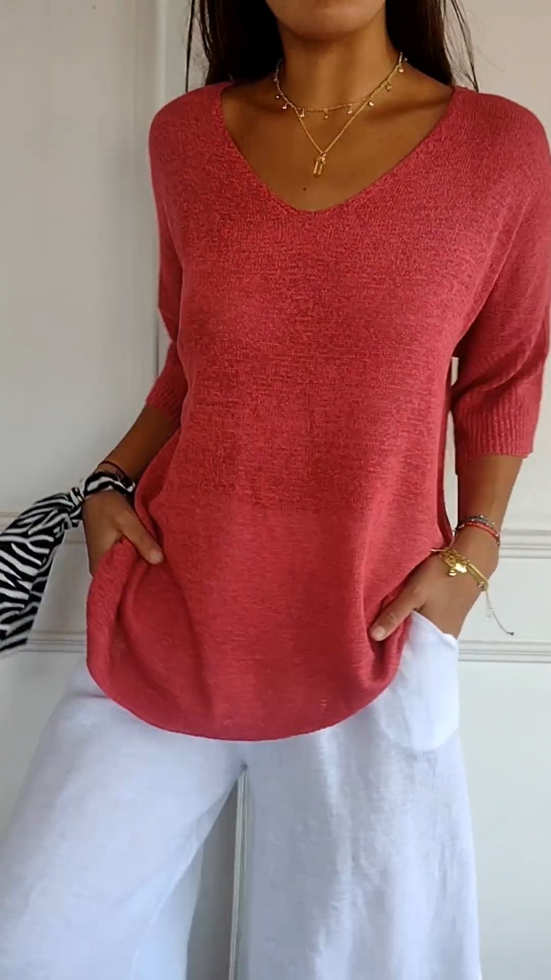 Top de Primavera con Escote en V