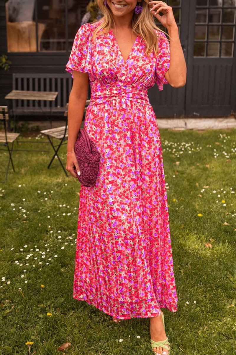 Harlow - Bonito vestido maxi floral con escote en V