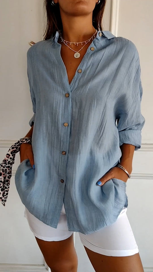 Sasha™ | Camisa Elegante Plisada
