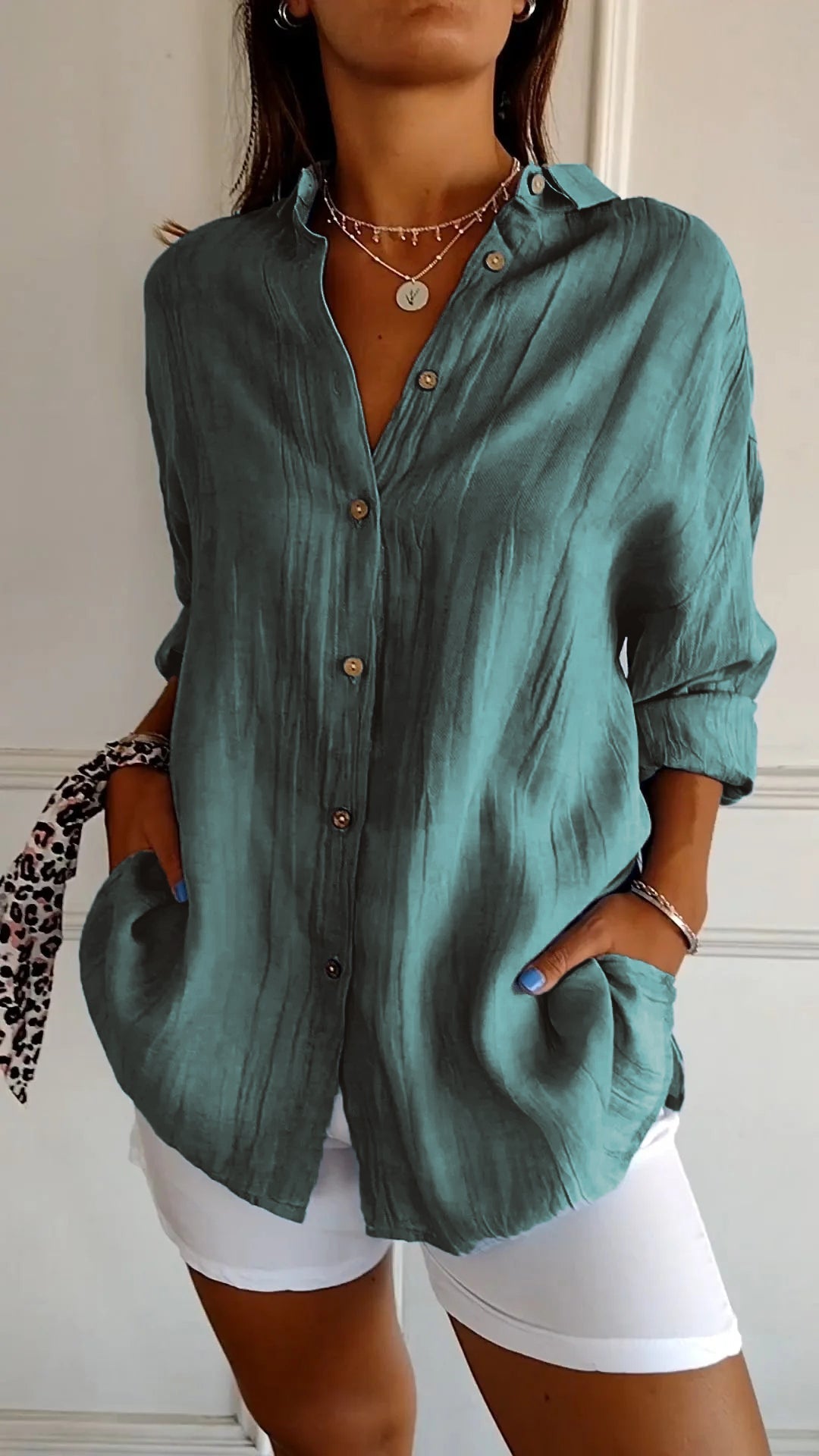 Sasha™ | Camisa Elegante Plisada