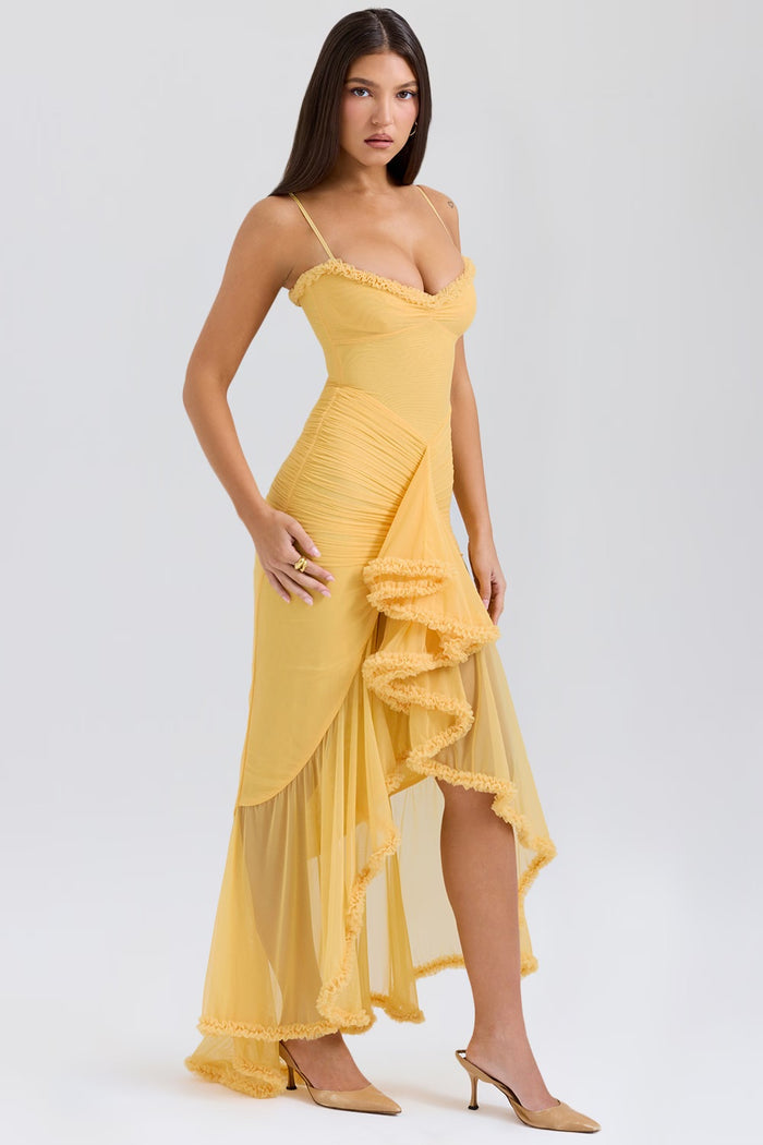 DELLA – VESTIDO CON VOLANTES DE INSPIRACIÓN VINTAGE