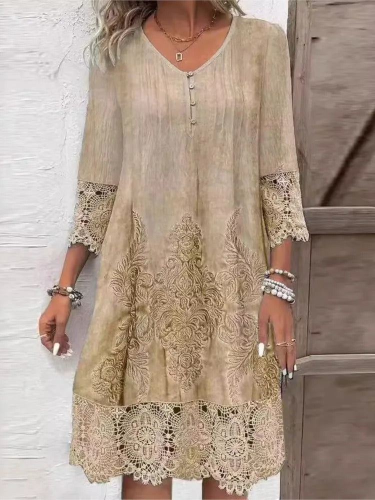 Lisa | Vestido con escote en V y encaje