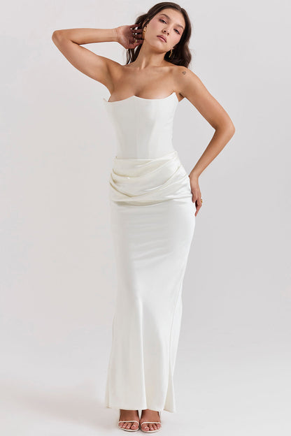 Paloma - Vestido Maxi Elegante de Satén Sin Mangas