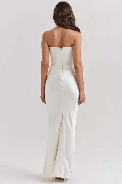 Paloma - Vestido Maxi Elegante de Satén Sin Mangas
