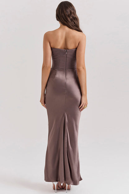 Paloma - Elegante Vestido Maxi Sin Mangas de Satén