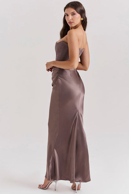 Paloma - Elegante Vestido Maxi Sin Mangas de Satén
