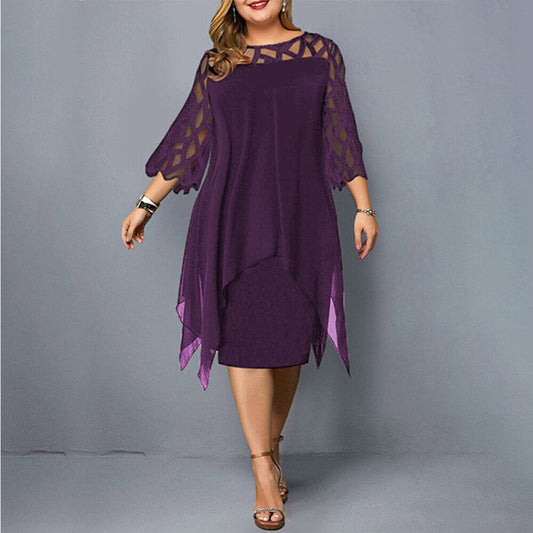 Kirsty | Elegante Vestido Midi Talla Grande para Mujeres Modernas