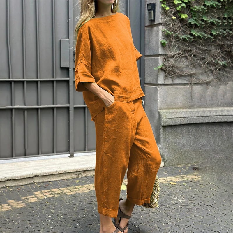 EMMA – CONJUNTO COMPLETO EN ALGODÓN-LINO CASUAL