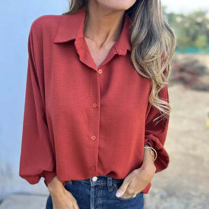 BLUSA CLÁSICA CORNELIA DE MANGAS LARGAS