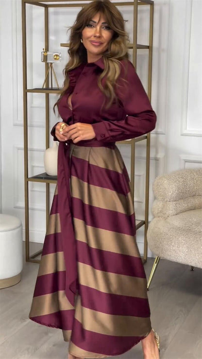 Yvonne | Vestido Maxi a Rayas