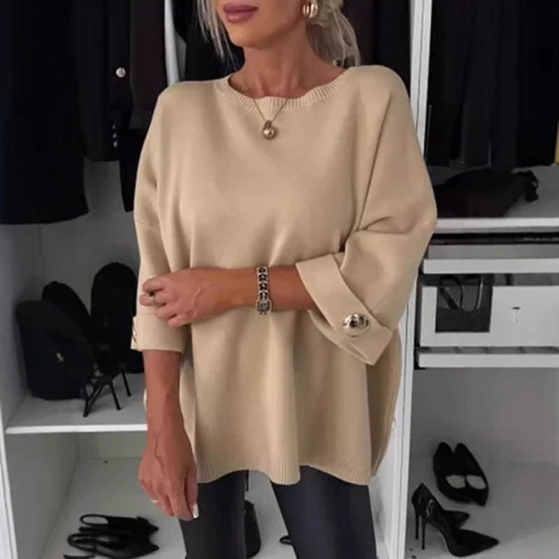 Millie - Top Elegante con Mangas con Botones