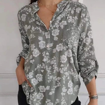 FRIEDLINDE I BLUSA FLOREADA DE MANGA LARGA