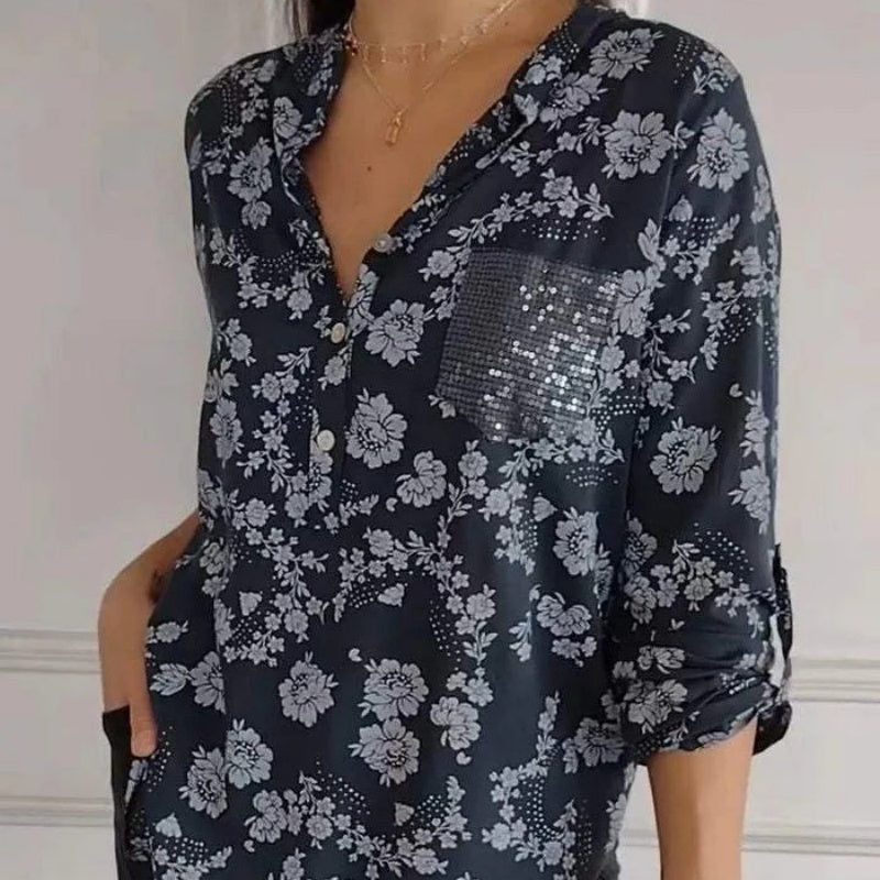 BLUSA FLORAL FRIEDLINDE I DE MANGA LARGA