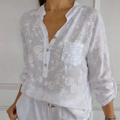 FRIEDLINDE I BLUSA FLOREADA DE MANGA LARGA