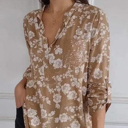 FRIEDLINDE I BLUSA FLOREADA DE MANGA LARGA
