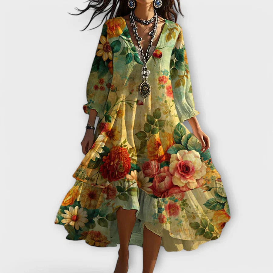 Soraya™ – Vestido Boho Fresco con un Caída que Acentúa el Cuerpo