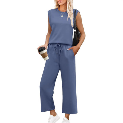 AVALINA – TOP SIN MANGAS CASUAL Y PANTALONES CORTOS ANCHOS