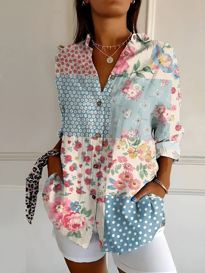 BLUSA FLORAL DESIREE CON BOTONES