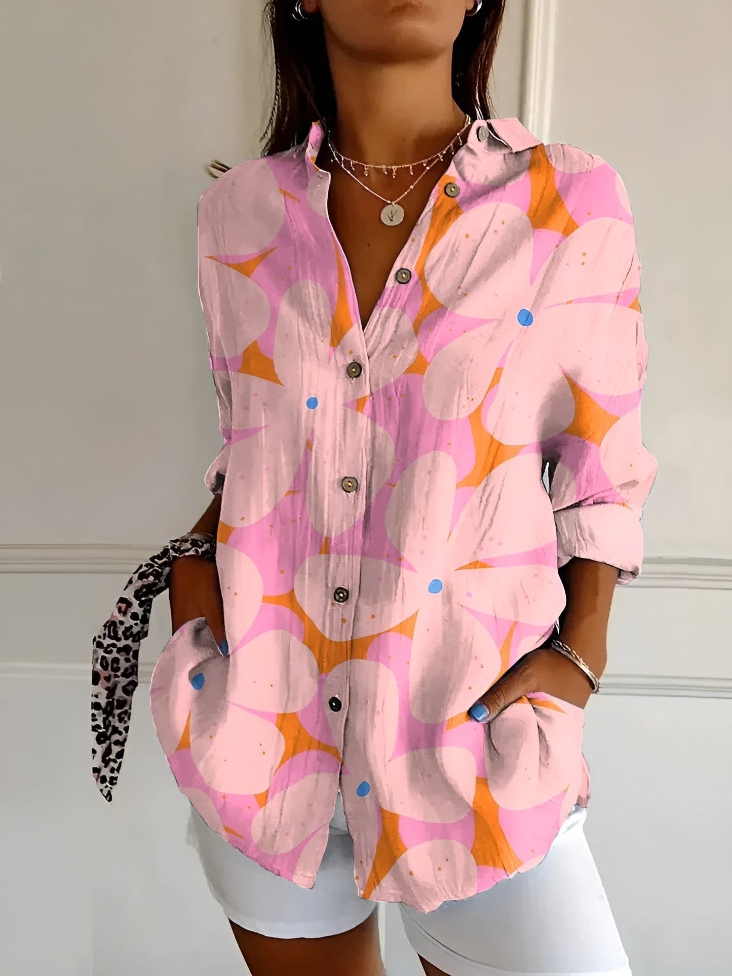 BLUSA FLORAL DESIREE CON BOTONES