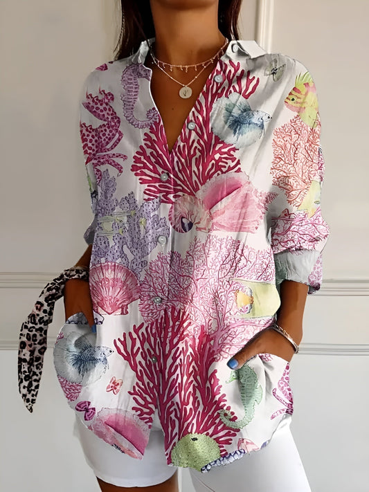 BLUSA FLORAL DESIREE CON BOTONES