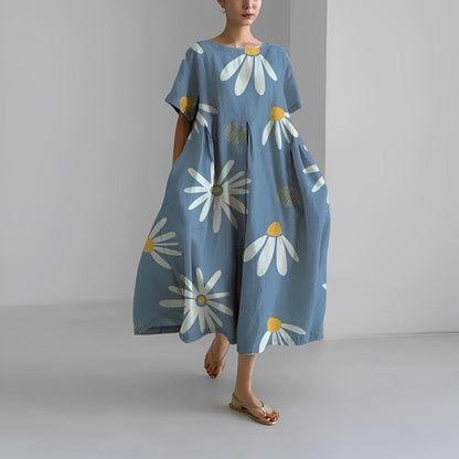 Daisy - Vestido Maxi Suelto de Gran Onda Retro