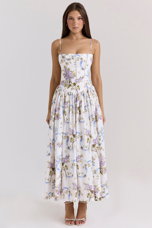 Kessara - Elegante Vestido Maxi de Verano con Tirantes Espagueti