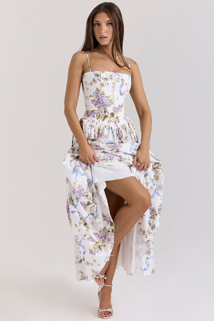 Kessara - Elegante Vestido Maxi de Verano con Tirantes Espagueti