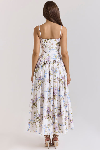 Kessara - Elegante Vestido Maxi Floral de Tirantes de Verano
